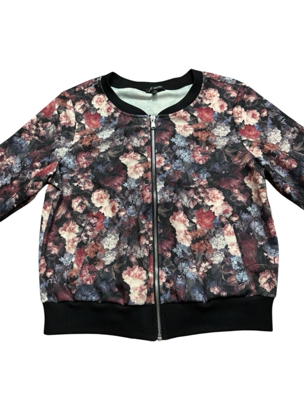 multicolor flower bomber jacket